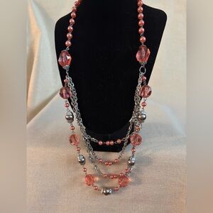Coral Multi-Strand Beaded Necklace - Women Jewelry